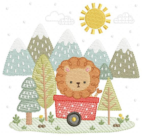 Baby Lion embroidery design - Safari animal Lion Cub machine embroidery pattern - Baby boy and girl file - Instant download (Copy)