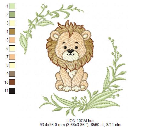 Lion embroidery design - Safari Wild Animal machine embroidery pattern - Instant digital download pes jef dst