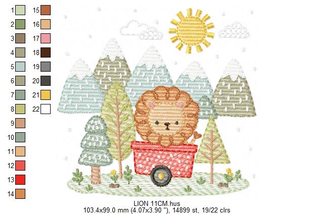 Baby Lion embroidery design - Safari animal Lion Cub machine embroidery pattern - Baby boy and girl file - Instant download (Copy)