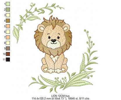 Lion embroidery design - Safari Wild Animal machine embroidery pattern - Instant digital download pes jef dst