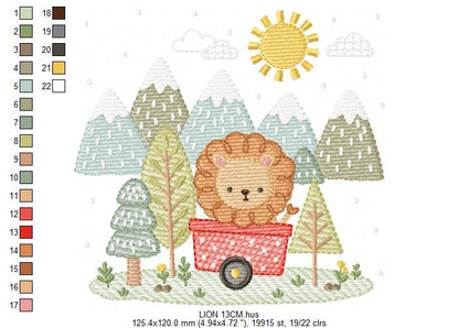 Baby Lion embroidery design - Safari animal Lion Cub machine embroidery pattern - Baby boy and girl file - Instant download (Copy)