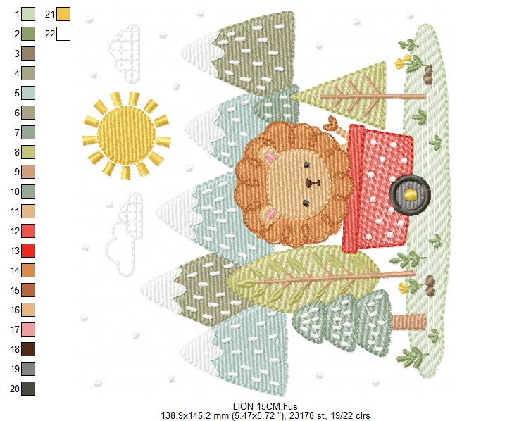 Baby Lion embroidery design - Safari animal Lion Cub machine embroidery pattern - Baby boy and girl file - Instant download (Copy)