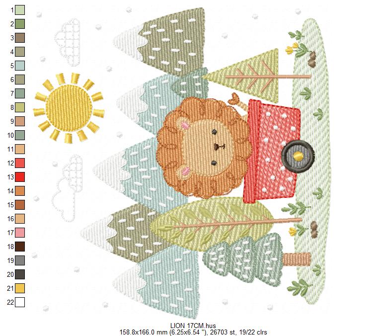 Baby Lion embroidery design - Safari animal Lion Cub machine embroidery pattern - Baby boy and girl file - Instant download (Copy)