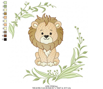 Lion embroidery design - Safari Wild Animal machine embroidery pattern - Instant digital download pes jef dst