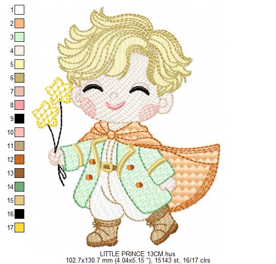 The Little Prince embroidery design - Little Prince with stars machine embroidery pattern - Baby boy and girl Fairytale file - Instant digital download pes jef Marcia Embroidery