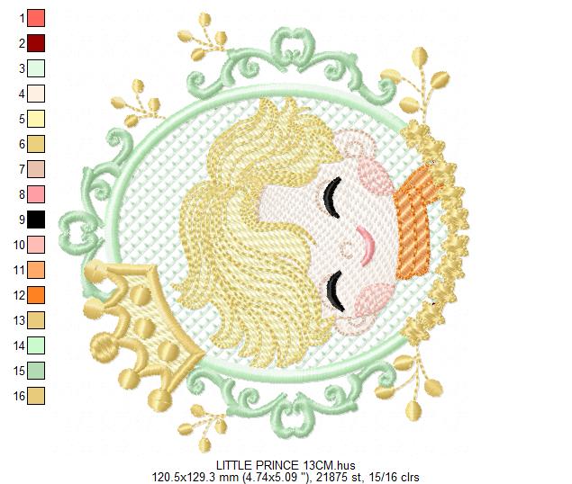 The Little Prince embroidery design - Little Prince with crown machine embroidery pattern - Baby boy and girl Fairytale file - Instant digital download pes jef Marcia Embroidery
