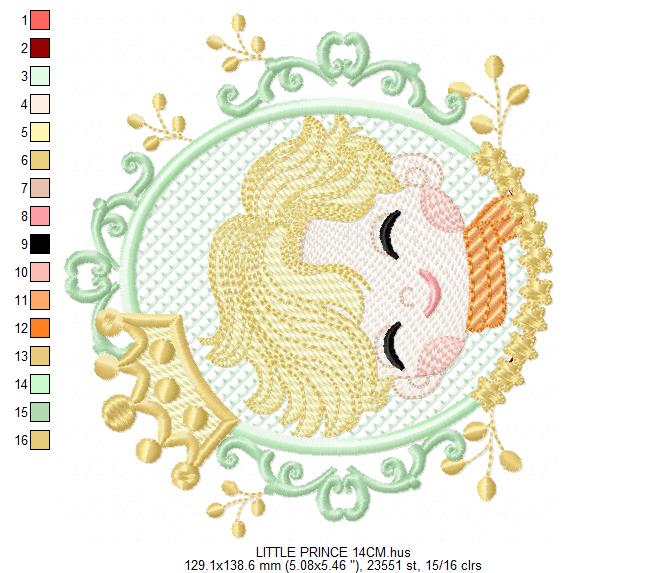 The Little Prince embroidery design - Little Prince with crown machine embroidery pattern - Baby boy and girl Fairytale file - Instant digital download pes jef Marcia Embroidery