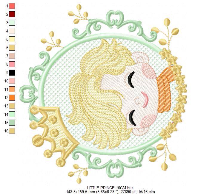 The Little Prince embroidery design - Little Prince with crown machine embroidery pattern - Baby boy and girl Fairytale file - Instant digital download pes jef Marcia Embroidery