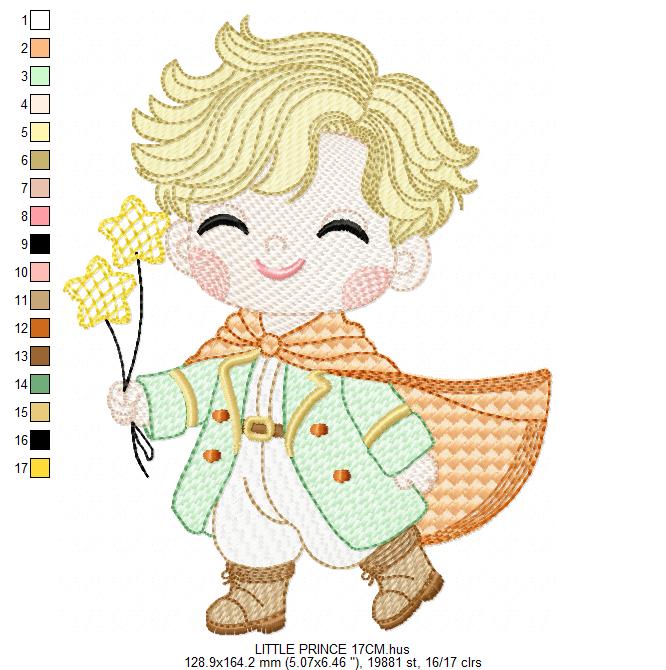 The Little Prince embroidery design - Little Prince with stars machine embroidery pattern - Baby boy and girl Fairytale file - Instant digital download pes jef Marcia Embroidery