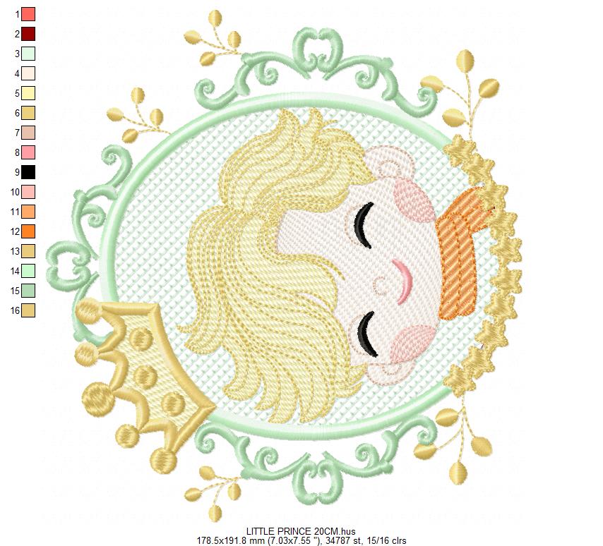 The Little Prince embroidery design - Little Prince with crown machine embroidery pattern - Baby boy and girl Fairytale file - Instant digital download pes jef Marcia Embroidery