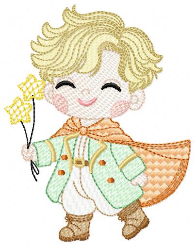 The Little Prince embroidery design - Little Prince with stars machine embroidery pattern - Baby boy and girl Fairytale file - Instant digital download pes jef Marcia Embroidery