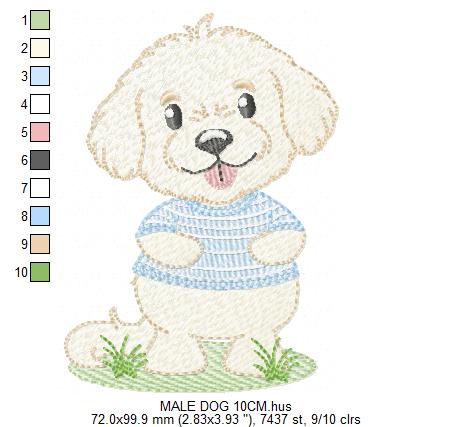 Male Dog embroidery designs - Happy running dog embroidery design machine embroidery pattern - Puppy embroidery file - instant download pes (Copy) Marcia Embroidery
