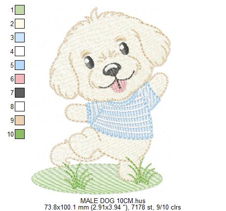 Male Dog embroidery designs - Happy running dog embroidery design machine embroidery pattern - Puppy embroidery file - instant download pes (Copy) Marcia Embroidery