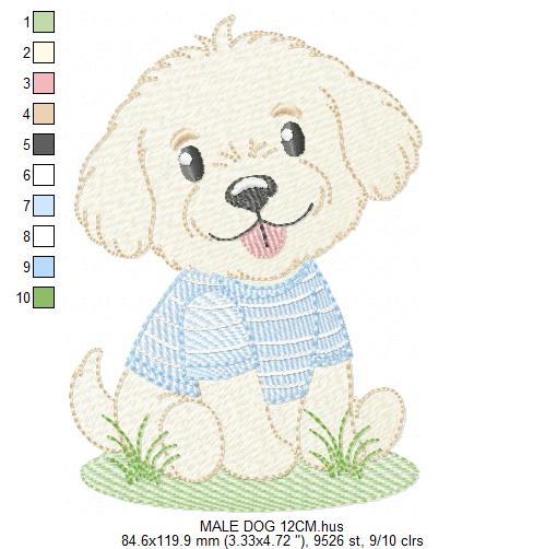 Male Dog embroidery designs - Happy running dog embroidery design machine embroidery pattern - Puppy embroidery file - instant download pes (Copy) (Copy) Marcia Embroidery