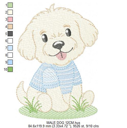Male Dog embroidery designs - Happy running dog embroidery design machine embroidery pattern - Puppy embroidery file - instant download pes (Copy) (Copy) Marcia Embroidery
