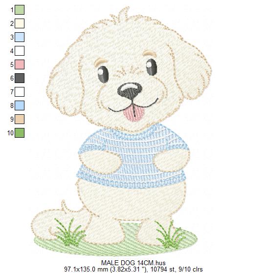 Male Dog embroidery designs - Happy running dog embroidery design machine embroidery pattern - Puppy embroidery file - instant download pes (Copy) Marcia Embroidery