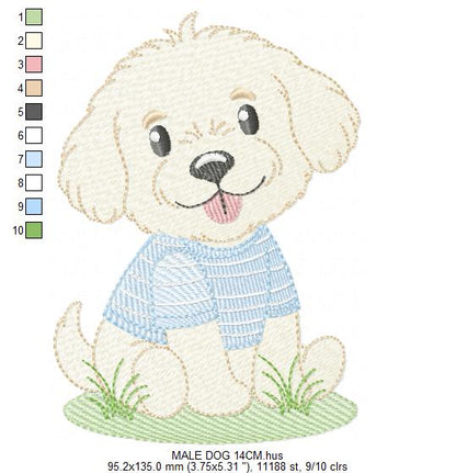 Male Dog embroidery designs - Happy running dog embroidery design machine embroidery pattern - Puppy embroidery file - instant download pes (Copy) (Copy) Marcia Embroidery