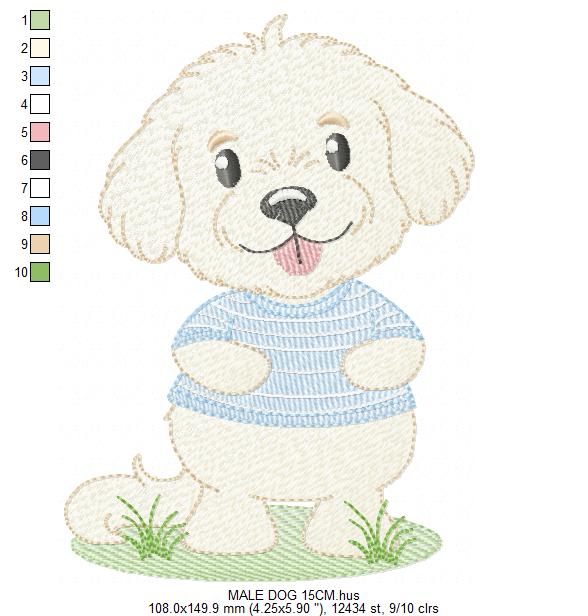 Male Dog embroidery designs - Happy running dog embroidery design machine embroidery pattern - Puppy embroidery file - instant download pes (Copy) Marcia Embroidery