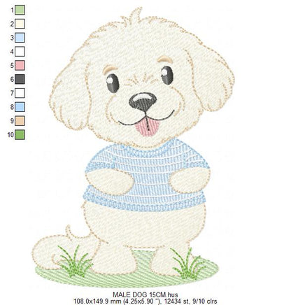 Male Dog embroidery designs - Happy running dog embroidery design machine embroidery pattern - Puppy embroidery file - instant download pes (Copy) Marcia Embroidery