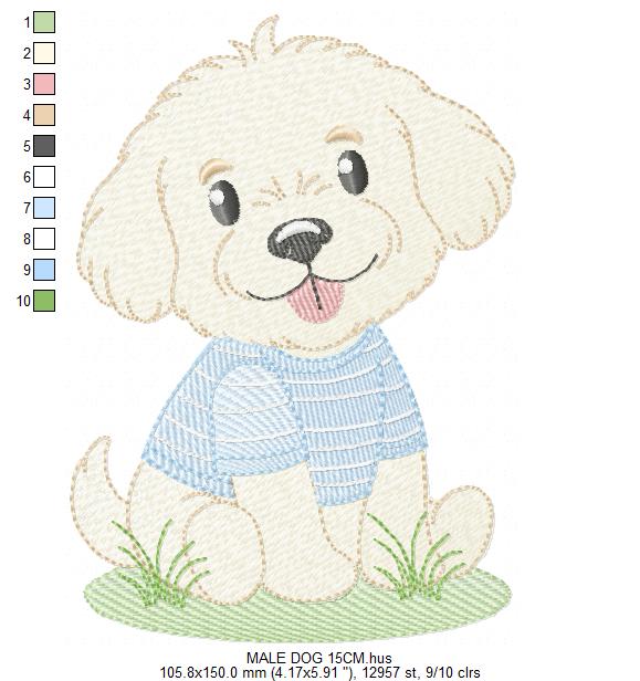 Male Dog embroidery designs - Happy running dog embroidery design machine embroidery pattern - Puppy embroidery file - instant download pes (Copy) (Copy) Marcia Embroidery