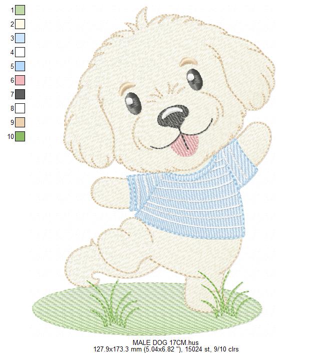 Male Dog embroidery designs - Happy running dog embroidery design machine embroidery pattern - Puppy embroidery file - instant download pes (Copy) Marcia Embroidery