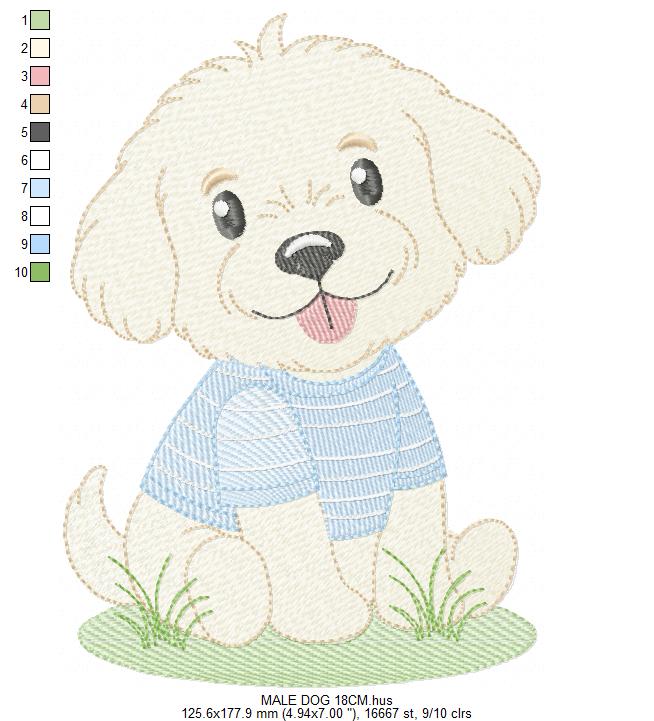 Male Dog embroidery designs - Happy running dog embroidery design machine embroidery pattern - Puppy embroidery file - instant download pes (Copy) (Copy) Marcia Embroidery