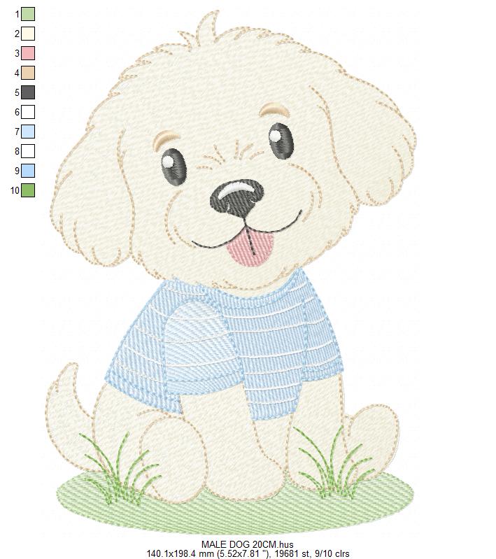 Male Dog embroidery designs - Happy running dog embroidery design machine embroidery pattern - Puppy embroidery file - instant download pes (Copy) (Copy) Marcia Embroidery