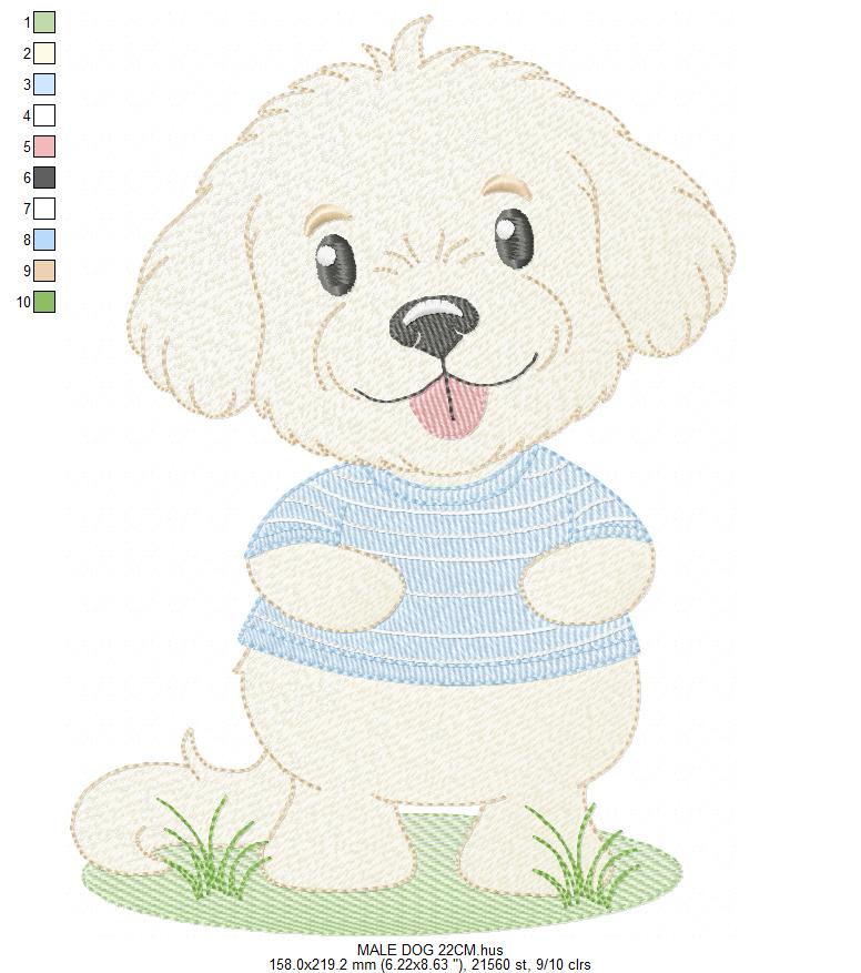 Male Dog embroidery designs - Happy running dog embroidery design machine embroidery pattern - Puppy embroidery file - instant download pes (Copy) Marcia Embroidery