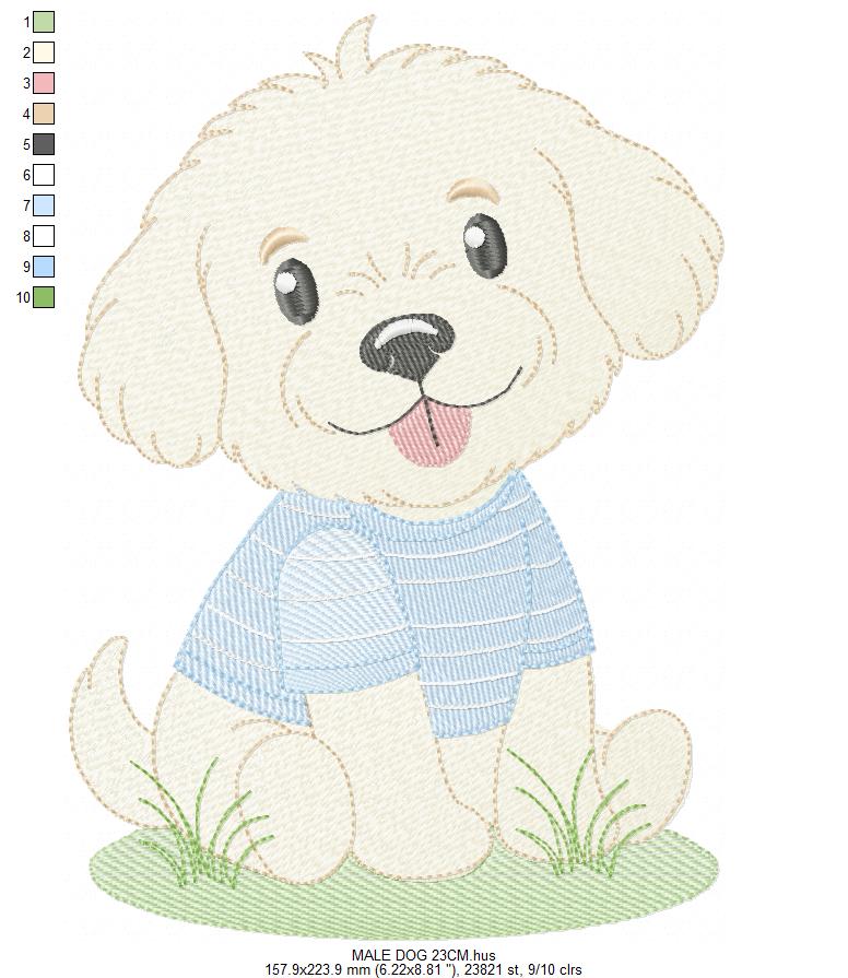 Male Dog embroidery designs - Happy running dog embroidery design machine embroidery pattern - Puppy embroidery file - instant download pes (Copy) (Copy) Marcia Embroidery