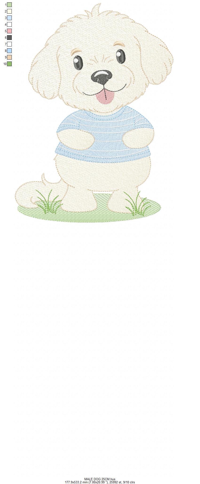 Male Dog embroidery designs - Happy running dog embroidery design machine embroidery pattern - Puppy embroidery file - instant download pes (Copy) Marcia Embroidery