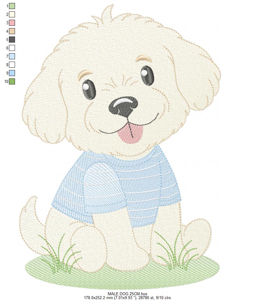 Male Dog embroidery designs - Happy running dog embroidery design machine embroidery pattern - Puppy embroidery file - instant download pes (Copy) (Copy) Marcia Embroidery