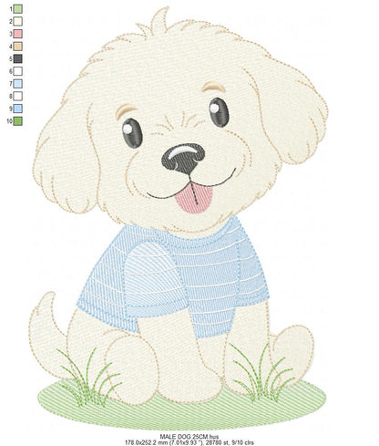 Male Dog embroidery designs - Happy running dog embroidery design machine embroidery pattern - Puppy embroidery file - instant download pes (Copy) (Copy) Marcia Embroidery