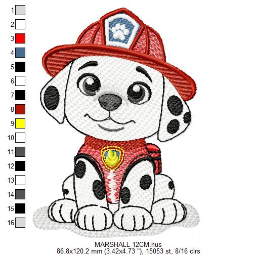 Paw Patrol embroidery designs - Dog Marshall machine embroidery patterns - Baby Girl Boy file - Instant digital download pes jef dst exp hus vp3 - Zuma Chase Rubble Skye Marshall Everest Ryder Rocky - Marcia Embroidery