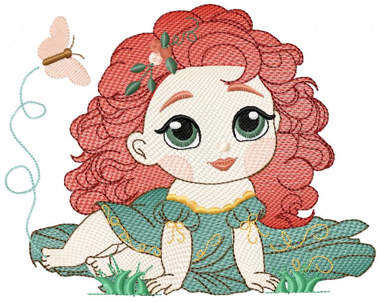 Brave Princess Merida embroidery designs - Disney Princess machine embroidery patterns - Baby girl boy file - Instant digital download pes jef dst exp hus vp3 - Marcia Embroidery