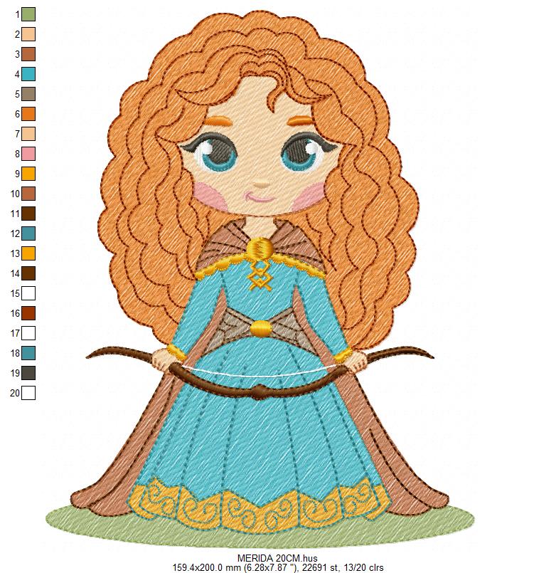 Brave Princess Merida embroidery designs - Disney Princess machine embroidery patterns - Baby girl boy file - Instant digital download pes jef dst exp hus vp3 (Copy) Marcia Embroidery