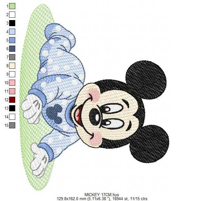 Baby Mickey embroidery design - Mickey Mouse machine embroidery pattern - Baby Boy file - Instant digital download pes jef dst