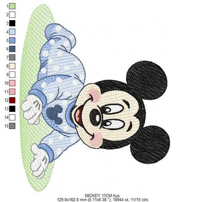 Baby Mickey embroidery design - Mickey Mouse machine embroidery pattern - Baby Boy file - Instant digital download pes jef dst