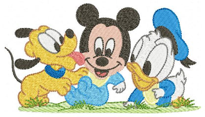 Mickey and Friends embroidery design - Mickey Donald and Pluto machine embroidery pattern - Baby Boy and girl file - Instant digital download pes jef - Marcia Embroidery