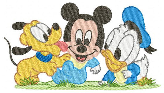 Mickey and Friends embroidery design - Mickey Donald and Pluto machine embroidery pattern - Baby Boy and girl file - Instant digital download pes jef - Marcia Embroidery