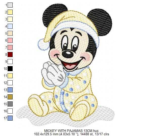 Baby Mickey embroidery design - Mickey Mouse machine embroidery pattern - Baby Boy file - Instant digital download pes jef dst