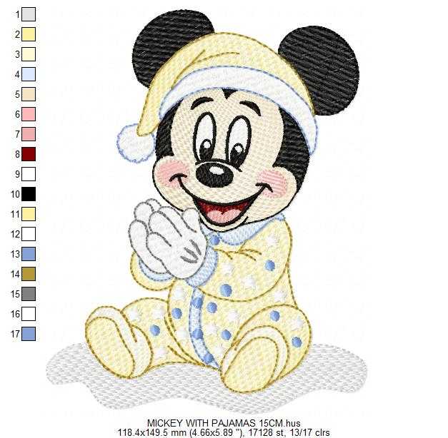 Baby Mickey embroidery design - Mickey Mouse machine embroidery pattern - Baby Boy file - Instant digital download pes jef dst