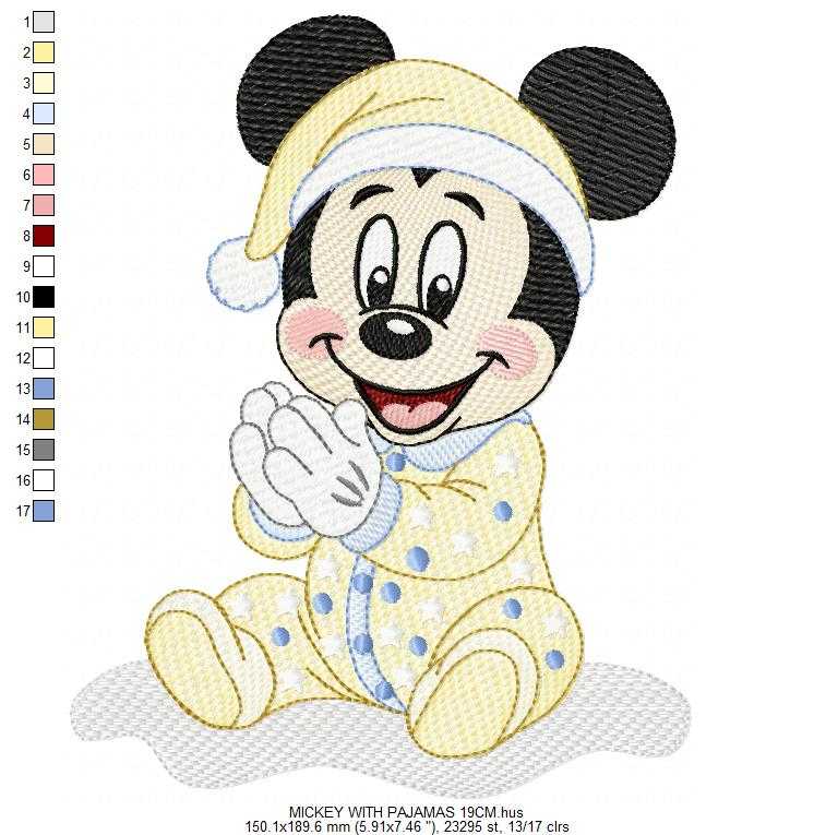 Baby Mickey embroidery design - Mickey Mouse machine embroidery pattern - Baby Boy file - Instant digital download pes jef dst