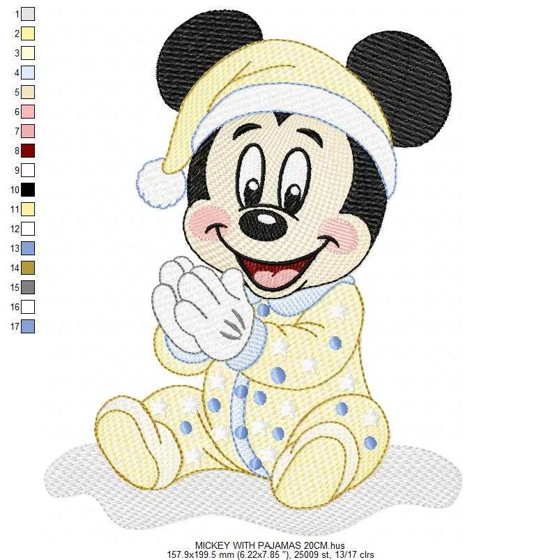 Baby Mickey embroidery design - Mickey Mouse machine embroidery pattern - Baby Boy file - Instant digital download pes jef dst
