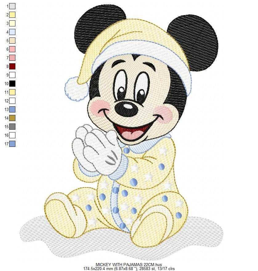 Baby Mickey embroidery design - Mickey Mouse machine embroidery pattern - Baby Boy file - Instant digital download pes jef dst