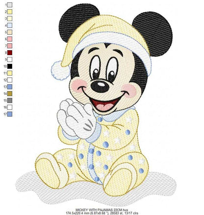 Baby Mickey embroidery design - Mickey Mouse machine embroidery pattern - Baby Boy file - Instant digital download pes jef dst