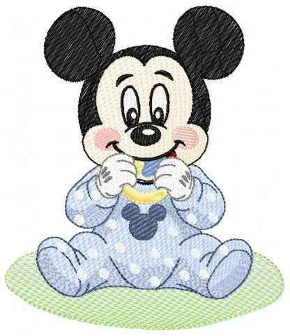 Baby Mickey embroidery design - Mickey Mouse machine embroidery pattern - Baby Boy file - Instant digital download pes jef dst