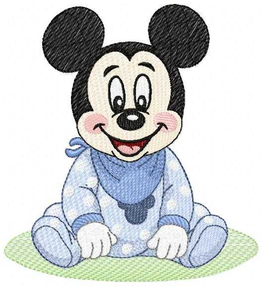 Baby Mickey embroidery design - Mickey Mouse machine embroidery pattern - Baby Boy file - Instant digital download pes jef dst