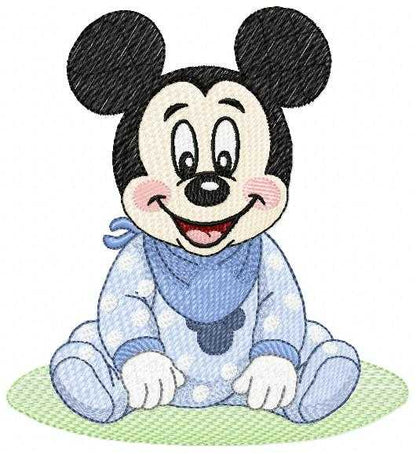 Baby Mickey embroidery design - Mickey Mouse machine embroidery pattern - Baby Boy file - Instant digital download pes jef dst