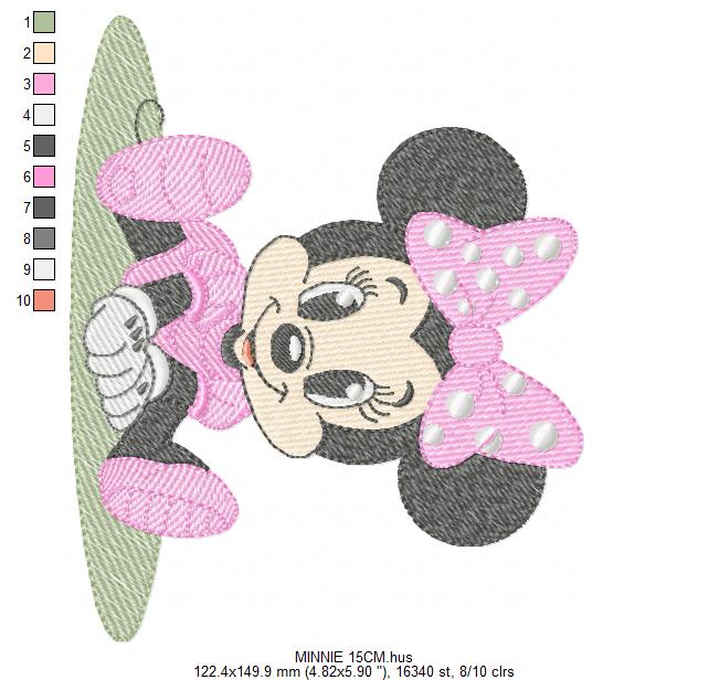 Minnie embroidery design - Minnie Mouse machine embroidery pattern - Baby Girl file - Instant digital download pes jef dst (Copy) (Copy) Marcia Embroidery