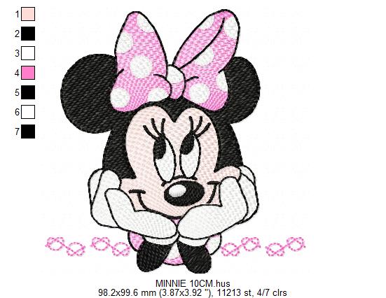 Minnie embroidery design machine embroidery pattern - Minnie Mouse machine embroidery pattern - Baby Girl file - Instant digital download pes jef dst hus vp3 - Marcia Embroidery